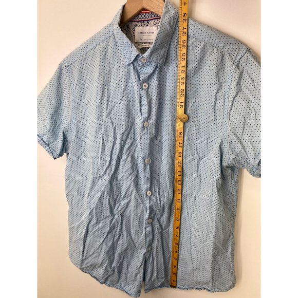 Denim & Flower Short Sleeve Button-Down Shirt Sz L - Picture 4 of 6